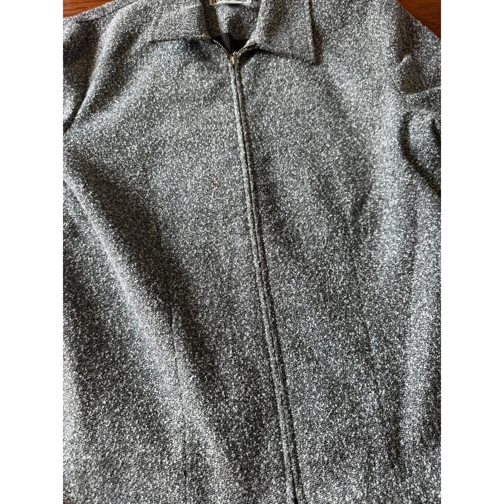 Briggs Women Grey Salt and Pepper Boucle Zip Front Jacket Size 10 912-E11